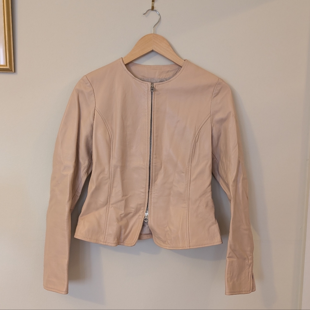 Women's Blush Leather Jacket